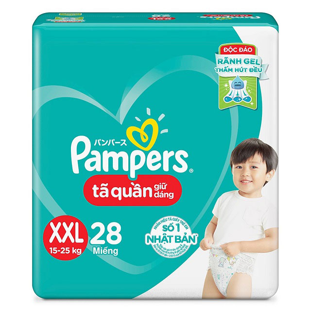 Tã quần Pampers size XXL 28 miếng, cho trẻ 15-25kg