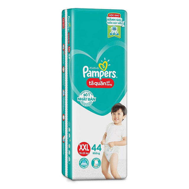 Tã quần Pampers size XXL 44 miếng, cho trẻ 15-25kg