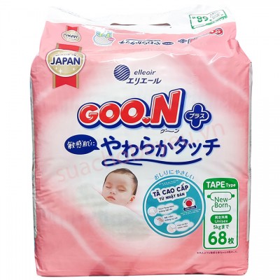 Tã Dán nội địa Nhật Goon Plus Newborn 68 miếng, <5kg