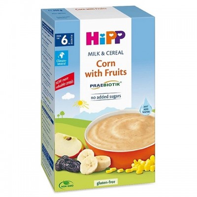 Bột sữa Hipp Organic Corn with Fruits bột sữa và ngũ cốc ngô, hoa quả 250g