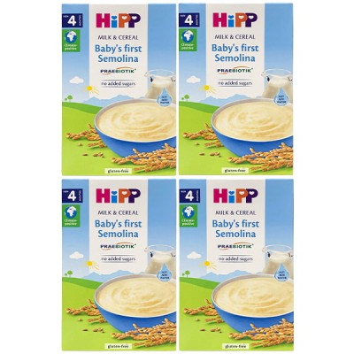 Combo 4 hộp Bột ăn dặm Hipp khởi đầu Baby's First Semolina, 250g