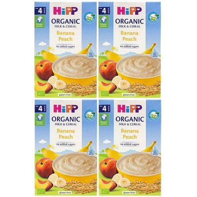 Combo 4 hộp Bột ăn dặm Hipp Organic chuối đào Banana Peach