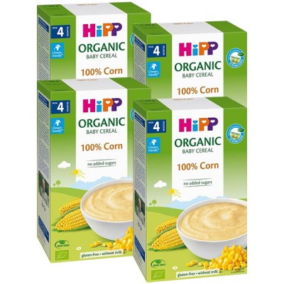 Combo 4 hộp Bột HiPP Organic ngũ cốc bắp non Baby's First Corn