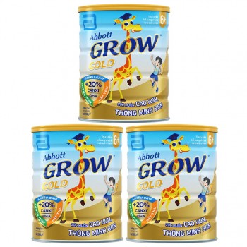 Combo 3  lon Sữa bột Abbott Grow Gold 6+ 900g cho trẻ trên 6 tuổi