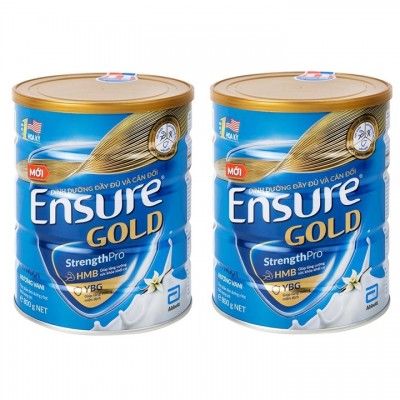 Combo 2 lon sữa bột Ensure Gold 800g ít ngọt hương vani