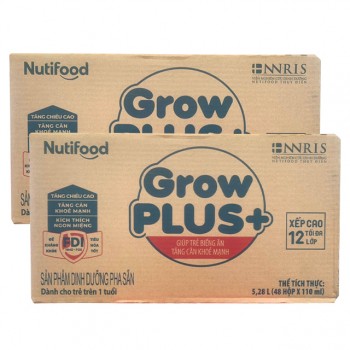 Combo 2 thùng sữa Nuti Grow Plus Xanh hộp 110ml