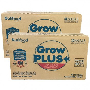 Combo 2 thùng sữa Nuti Grow Plus Xanh hộp 180ml