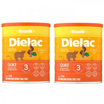 Combo 2 sữa Dielac Alpha Gold Số 3 lon 1.4kg cho trẻ 1-2 tuổi