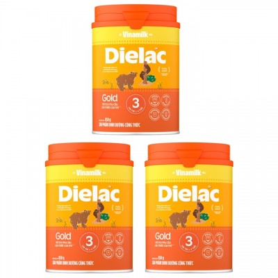 Combo 3 lon sữa Dielac Alpha Gold số 3 850g cho trẻ 1-2 tuổi