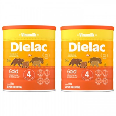 Combo 2 lon sữa Dielac Alpha Gold số 4 lon 1.4kg cho trẻ 2-6 tuổi