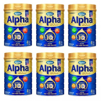 Combo 6 lon sữa Dielac Alpha Gold số 4 850g cho trẻ 2-6 tuổi