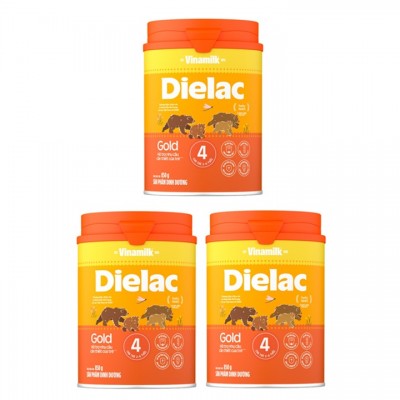 Combo 3 lon sữa Dielac Alpha Gold số 4 850g cho trẻ 2-6 tuổi