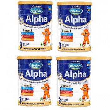 Combo 4 lon sữa Dielac Alpha số 3 1.5kg cho trẻ 1-2 tuổi