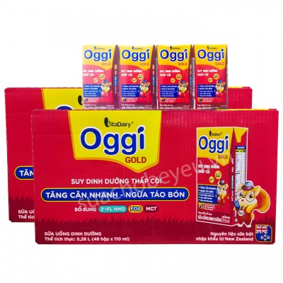 Combo 2 thùng sữa Oggi Gold hộp 110ml Trẻ Suy Dinh Dưỡng Thấp Còi