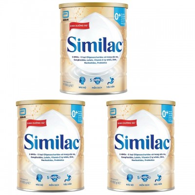 Combo 3 lon Sữa Similac IQ 0+ lon 850g cho trẻ 0-12 tháng tuổi