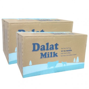 Combo 2 thùng Sữa Tươi Dalatmilk vị tự nhiên nguyên chất Bịch 220ml