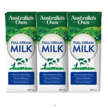 Combo 4 thùng sữa tươi Australia's Own nguyên kem hộp 200ml