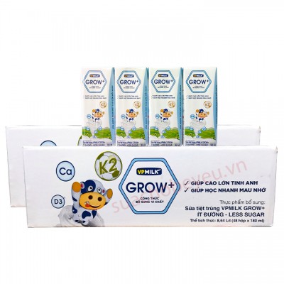 Combo 2 thùng Sữa Dinh Dưỡng VPMilk Grow Ít Đường hộp 180ml Combo 2 thùng Sữa Dinh Dưỡng VPMilk Grow Ít Đường hộp 180ml