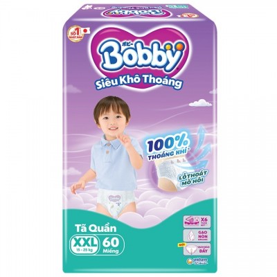Combo 2 bịch Tã quần Bobby size XXL 60 miếng