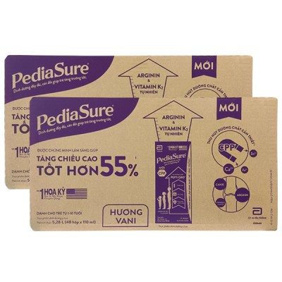 Combo 2 thùng sữa pediasure hộp 110ml cho trẻ 1-10 tuổi
