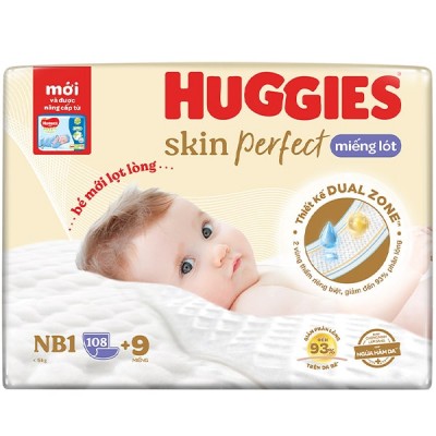 Miếng lót sơ sinh Huggies Newborn 1, 108 +9 miếng, dưới 5kg