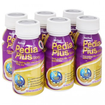 Lốc Sữa Nuti Pedia Plus Gold 6 chai 237ml cho trẻ biếng ăn