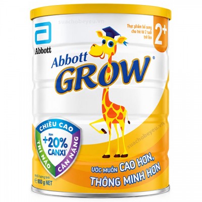 Sữa Abbott Grow 2+ lon 800g cho trẻ từ 2 tuổi trở lên