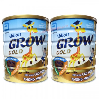 Combo 2  lon Sữa bột Abbott Grow Gold 6+ 800g cho trẻ trên 6 tuổi