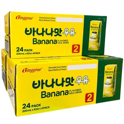 Combo 3 thùng sữa Binggrae Hàn Quốc hương chuối hộp 200ml
