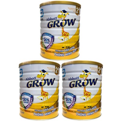 Combo 3 lon Sữa bột Abbott Grow 2+ lon 1.6kg cho trẻ từ 2 tuổi