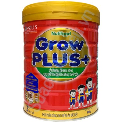 Sữa bột Nuti Grow Plus+ Đỏ 2+ lon 900g cho trẻ trên 2 tuổi