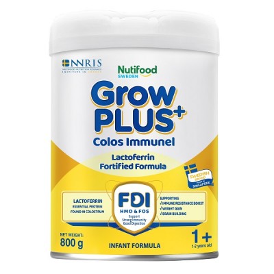 Sữa bột Nutifood Grow Plus+ Colos Immunel số 1+ cho trẻ 1-2 tuổi lon 800g