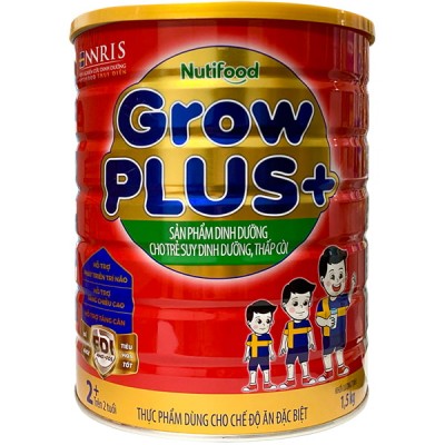 Sữa bột NutiFood Grow Plus + Đỏ lon 1.5kg cho trẻ trên 2 tuổi