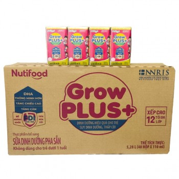 Thùng sữa bột pha sẵn Nuti Grow Plus + Đỏ hộp 110ml