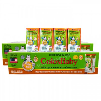 Combo 2 thùng Sữa Colosbaby IQ Gold hộp 110ml cho trẻ từ 1 tuổi
