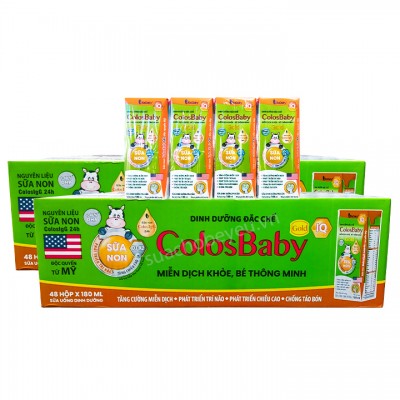 Combo 2 thùng Sữa Colosbaby IQ Gold hộp 180ml cho trẻ từ 1 tuổi