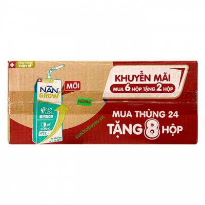 Thùng sữa bột pha sẵn Nan Grow hộp 180ml