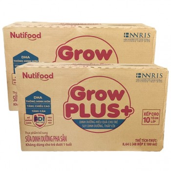 Combo 2 thùng sữa bột pha sẵn Nuti Grow Plus đỏ 180ml