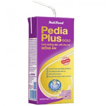 Sữa bột pha sẵn Nuti Pedia Plus Gold hộp 180ml