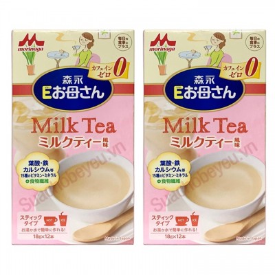 Combo 2 hộp Sữa bầu Morinaga Nhật vị trà sữa 12gói x18g