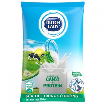 Sữa tiệt trùng Cô Gái Hà Lan có đường bịch 210ml