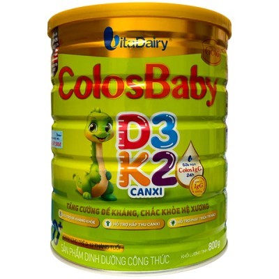 Sữa ColosBaby D3K2 Gold 0+ lon 800g cho trẻ 0-12 tháng