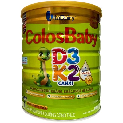 Sữa ColosBaby D3K2 Gold 1+ lon 800g cho trẻ 1-2 tuổi