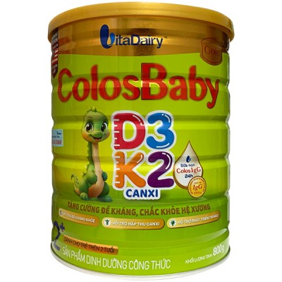Sữa ColosBaby D3K2 Gold 2+ lon 800g cho trẻ trên 2 tuổi