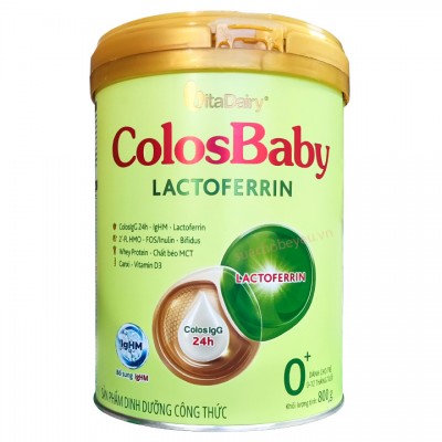 Combo 2 lon Sữa ColosBaby Lactoferrin 0+ lon 800g cho trẻ 0-12 tháng