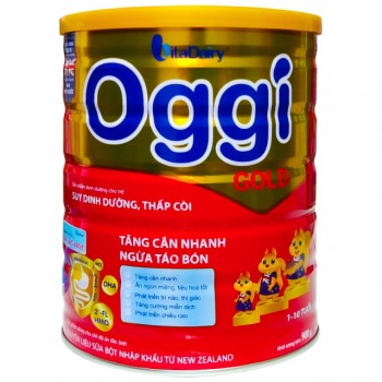 Sữa bột Oggi Gold lon 900g cho trẻ suy dinh dưỡng 1-10 tuổi