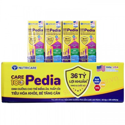 Thùng sữa công thức pha sẵn Care 100 Pedia hộp 180ml cho trẻ lười ăn Thùng sữa công thức pha sẵn Care 100 Pedia hộp 180ml cho trẻ lười ăn