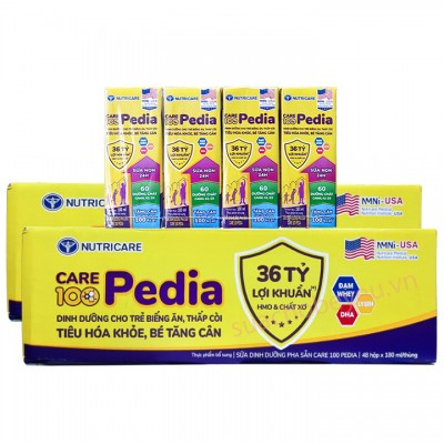 Combo 2 thùng Sữa Care 100 Pedia hộp 180ml cho trẻ chậm tăng cân Combo 2 thùng Sữa Care 100 Pedia hộp 180ml cho trẻ chậm tăng cân