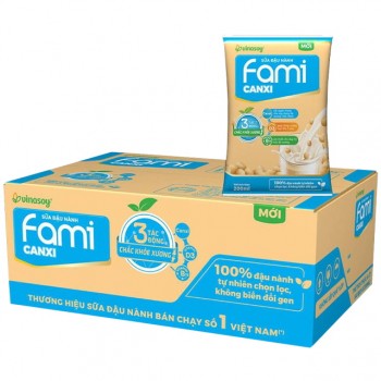 Thùng sữa đậu nành Fami canxi 200ml x40 bịch