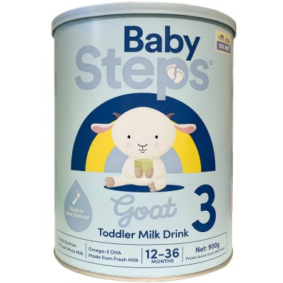 Sữa dê Baby Steps số 3 lon 900g cho trẻ từ 12-36 tháng